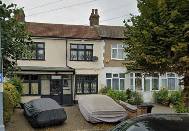 Two adjoining houses from the street, with single-storey rear extensions already in place